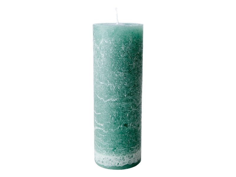 Inspirations bild på Blockljus Cote Nord Ø7x20 Havsgrön i färgen havsgrön tillverkad av Paraffin från Affari of Sweden.