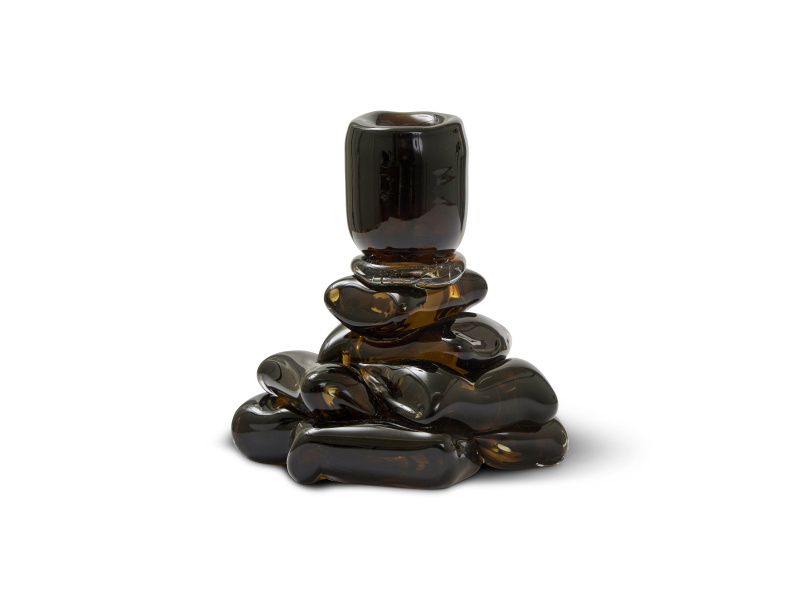 Bild på Ljusstake Carmella Brun 12x19 i färgen brun tillverkad av Glas från Jakobsdals.