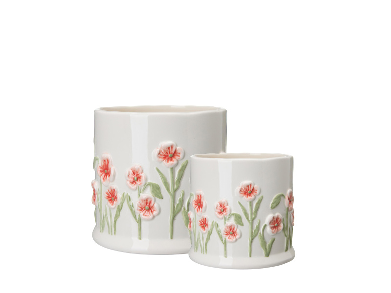 Produktbild på Kruka Poppy Vit 18x18 i färgen vit tillverkad av Dolomit från Wikholm form.