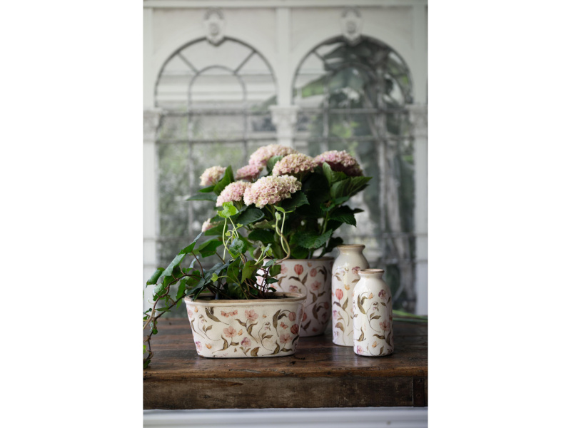 Produktbild på Kruka Rosita Vit/Rosa 14x13 i färgen vit/rosa tillverkad av Stengods från Wikholm form.