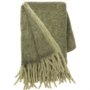 Bild på Filt Mathea i färgen Olive från Cozy living.
