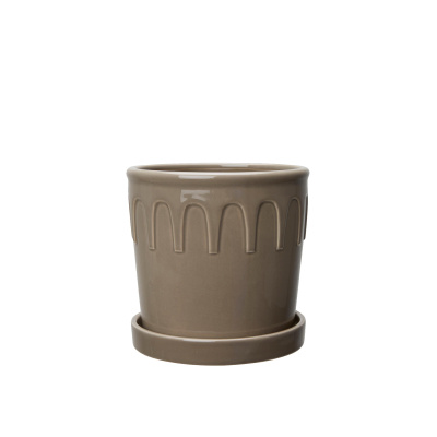 Produktbild på Kruka Lykke Grå 16x15. Inrednings bild på Kruka Lykke Grå 16x15.