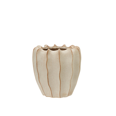 Inrednings bild på Kruka Calista Beige 18x18 i färgen beige tillverkad av Stengods från Wikholm form. Produktbild på Kruka Calista Beige 18x18 i färgen beige tillverkad av Stengods från Wikholm form.