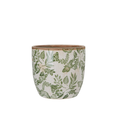 Produktbild på Kruka Melinda Vit/Grön 17x16 i färgen vit/grön tillverkad av Stengods från Wikholm form. Inspirerande bild på Kruka Melinda Vit/Grön 17x16 i färgen vit/grön tillverkad av Stengods från Wikholm form.