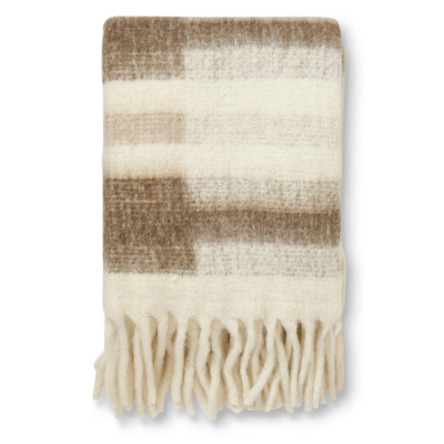 Inspirerande bild på Pläd White striped mohair Grå/vit 130x170 i färgen grå/vit från Jakobsdals.