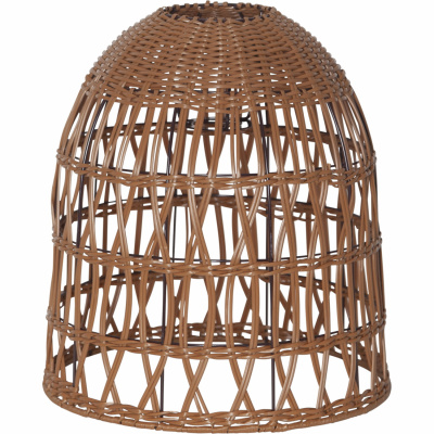 Lampskärm Knute naturfärgad 33 cm hög frilagd mot vit bakgrund.