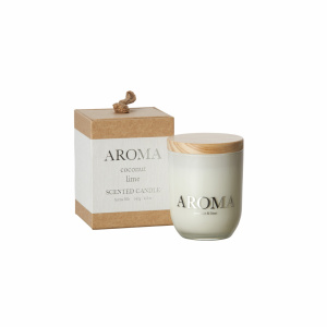 Aroma Doftljus Coconut & lime L Frilagd  mot vit bakgrund.