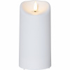 Led Blockljus Flamme frilagd mot vit bakgrund.